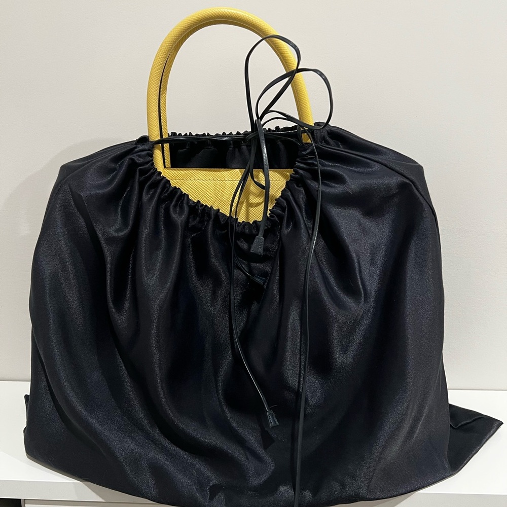 Prada Mustard (Polline) Leather Tote - Picture 7 of 9